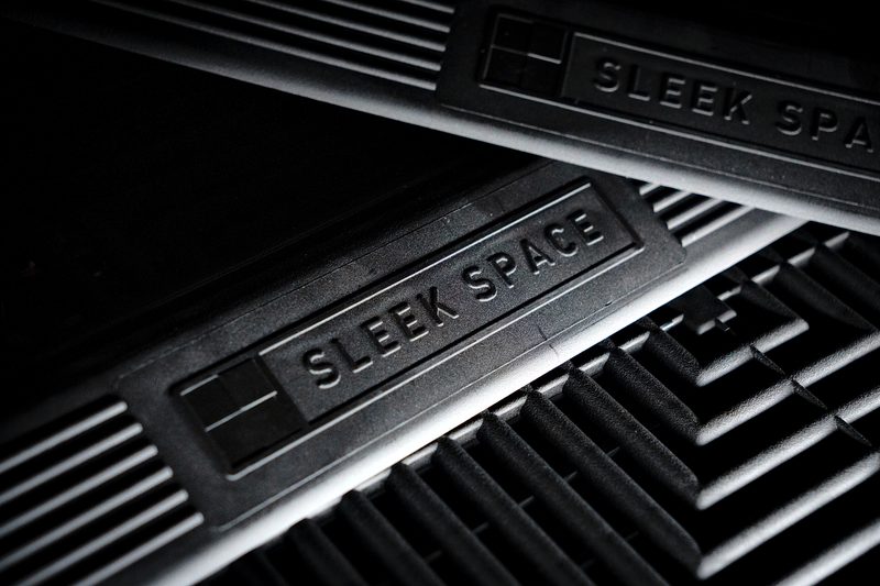 The SLEEK SPACE name moulded into the Jet Black edge pieces